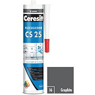 Ceresit Sanitary silicone CS 25 graphite, 280 ml - Silicone