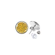 Earrings 14 mm Dotted on yellow background - Earrings