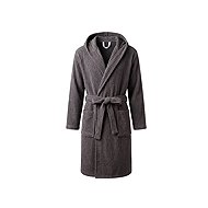 Pemitex Terry bathrobe with hood 3D stripe, size 3.5 mm. XXL, dark grey - Bathrobe
