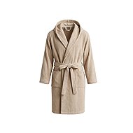 Pemitex Terry bathrobe with hood 3D stripe, size 3.5 mm. L, beige - Bathrobe
