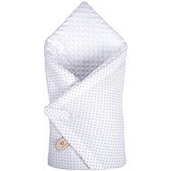 Maceshka Wrap Minky white, grey polka dot in white - Swaddle Blanket