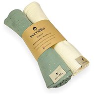 Maceshka Nature Muslin Nappies 2 pcs Khaki Gold Dot+ Ecru - Cloth Nappies