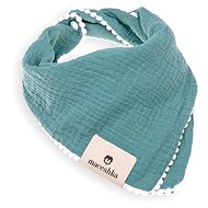 Maceshka Nature Double Bib with Decorative Edge Eucalyptus, Pompons - Bib