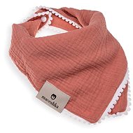 Maceshka Nature Double Bib with Decorative Edge Marsala, Pompons - Bib