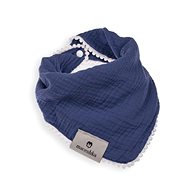 Maceshka Spittle Nature simple with decorative edge indigo, pompons - Bib