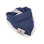 Maceshka Spittle Nature simple with decorative edge indigo, lace - Bib