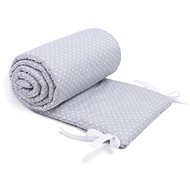 Maceshka Crib Bumper, Basic White Polka Dot in Grey - Crib Bumper