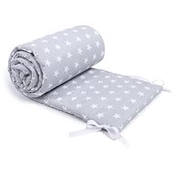 Maceshka Crib Bumper Basic White Stars in Grey - Crib Bumper