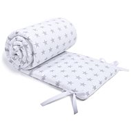 Maceshka Crib Bumper, Basic Grey Stars in White - Crib Bumper