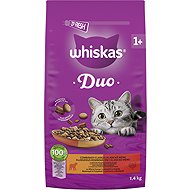 Whiskas DUO Dry Food for Adult Cats Meat Combination 1.4kg - Cat Kibble