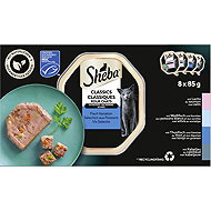 Sheba Classics Salmon Terrine Adult Cat Food in an Aluminium Tray 8× 85g - Cat Food Pouch