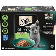 Sheba Kitten Wet Cat Food Mixed Selection with Salmon and Chicken in Gravy 12× 85g - Cat Food Pouch