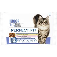 Perfect Fit Indoor 1+ Wet Cat Food Chicken and Fish Selection 4×85g - Cat Food Pouch