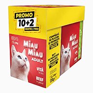 Miau Miau beef pouches, 12 × 100 g - Cat Food Pouch