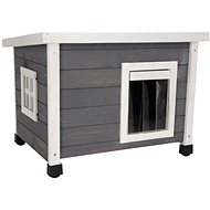 Kerbl Wooden cat house Rustica, 57 × 45 × 43 cm, grey - Pet Bed