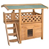 Kerbl Cat house with terrace Lodge, 77 × 50 × 73cm - Pet Bed