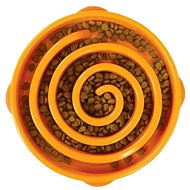 Outward Hound Fun Feeder Slowing Bowl Swirl Orange / Large - Dog Bowl