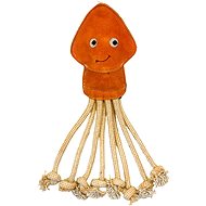 PafDog® Ollie the squid in leather and jute, with sound - 40 cm - Dog Toy