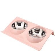 APT Dvojitá miska s podstavcem pro domácí mazlíčky, růžový - Dog Bowl