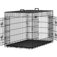 Feandrea Dog cage, 2 doors, metal, black 122 × 74 × 80 cm - Dog Cage