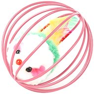 Nuxie Mouse in cage, pink - Interactive Cat Toy