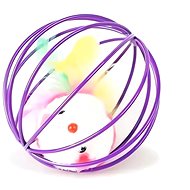 Nuxie Mouse in cage, purple - Interactive Cat Toy