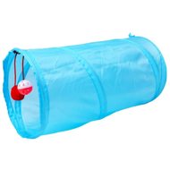APT Playing textile tunnel for cats 50 cm, blue - Cat Toy