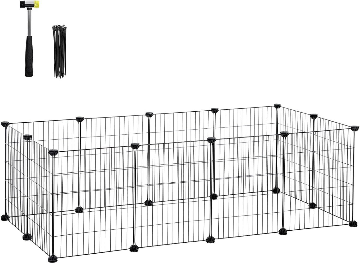 Houseland Pet pen Rodrigo 143 cm, black - Pen for Rodents