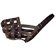 Palkar leather muzzle for dogs size 6, 40 × 11 cm, brown - Dog Muzzle