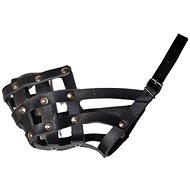 Palkar leather muzzle for dogs size 6, 40 × 11 cm, black - Dog Muzzle