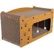 Purlov 27016 Cat scratching post, double tier, 29 × 55 × 29 cm, brown - Cat Scratcher