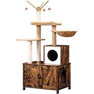 Feandrea Cat scratching post Vasagle Monta 150 cm with toilet, brown - Cat Scratcher