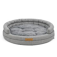 Dogeste Round Dog Bed with Raised Edge 100 × 100cm, Grey - Pet Bed