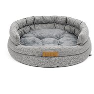 Dogeste Round Dog Bed with Raised Edge 55 × 55cm, Grey - Pet Bed