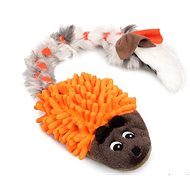 Squeaky critters, Hedgehog with rabbit, brown with orange - Dog Toy