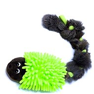 Squeaky critters, Hedgehog with rabbit, brown with yellow-green - Dog Toy