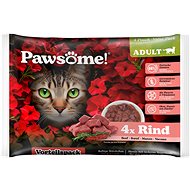Pawsome! Adult with beef Multipack 4x85 g - Cat Food Pouch
