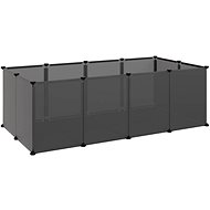 VidaXL Small animal cage, black, 144 × 74 × 46,5 cm, PP and steel - Cage for Rodents