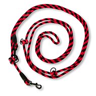 PafDog switchable adjustable leash 8 mm, red-black - Leash