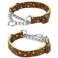 Japan Premium with "Stars" style chain, brown, size S - Dog Collar