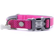 Hugo & Hudson Collar pink with polka dots, size S - Dog Collar