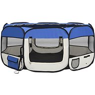 Foldable dog pen with bag blue 110 x 110 x 58 cm - Dog Playpen