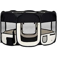 Foldable dog pen with bag black 90 x 90 x 58 cm - Dog Playpen