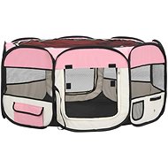 Shumee Foldable nylon playpen with bag pink - Dog Playpen