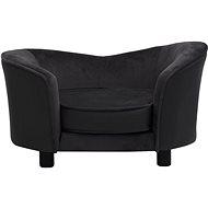Shumee Dog sofa plush and faux leather black 69 × 49 × 40 cm - Pet Bed