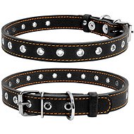 Petproducts Adjustable black leather collar up to 50 cm - Dog Collar