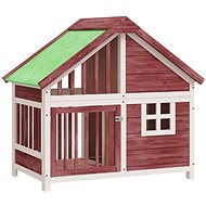 SHUMEE Dog kennel mocha 96 × 60,5 × 87 cm solid pine wood - Dog Kennel