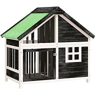 SHUMEE Dog kennel grey 96 × 60,5 × 87 cm solid pine wood - Dog Kennel