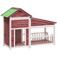 SHUMEE Dog kennel mocha 143 × 60,5 × 109 cm solid pine wood - Dog Kennel