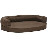 SHUMEE Ergonomic dog bed 75 × 53 cm linen look brown - Pet Bed